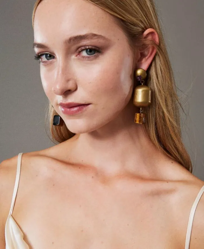 Twinset Jewellery Earring With Metal And Stone Elements Coffee Chocolate 8211 Accessories