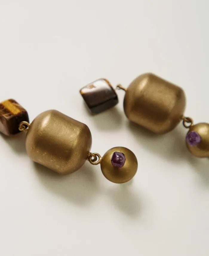 Twinset Jewellery Earring With Metal And Stone Elements Coffee Chocolate 8211 Accessories