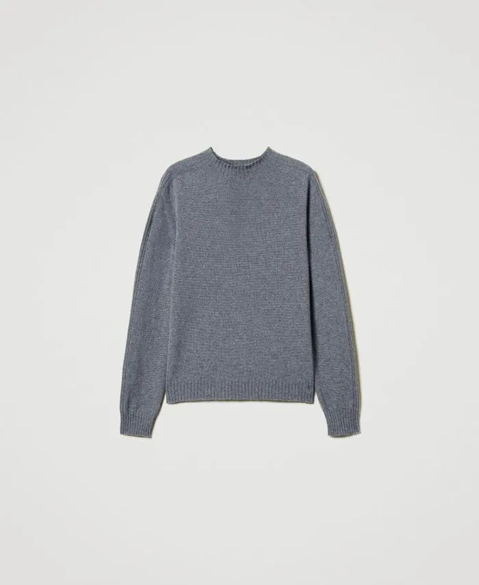 Twinset Jumpers And Cardigans Ecocashmere Turtleneck Jumper Medium Gray Mlange 8211 Clothing
