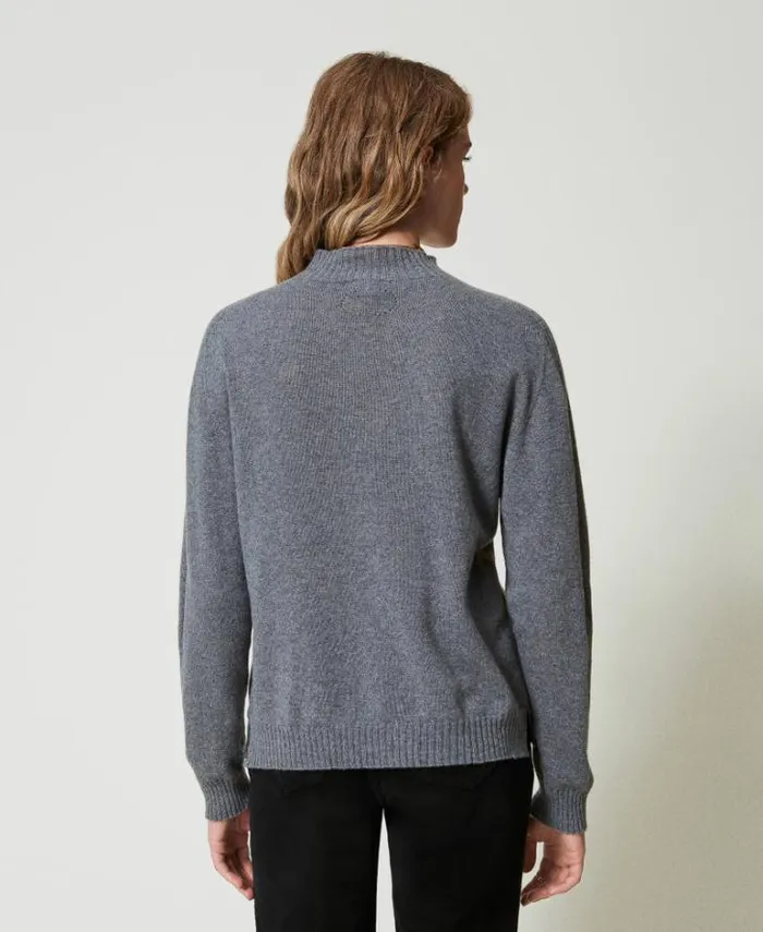 Twinset Jumpers And Cardigans Ecocashmere Turtleneck Jumper Medium Gray Mlange 8211 Clothing