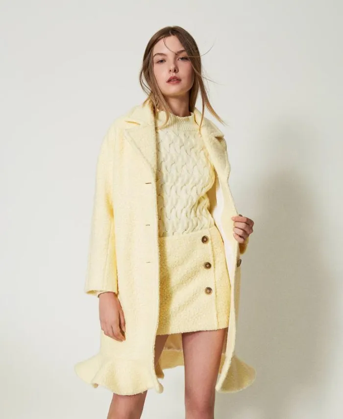 Twinset Jumpers And Cardigans Wool Blend Cable Knit Turtleneck Jumper French Vanilla 8211 Clothing