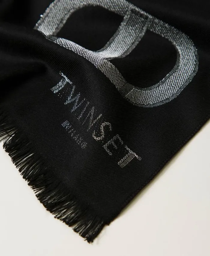 Twinset Scarves Stole With Fil Coup Oval T Pattern Black 8211 Accessories
