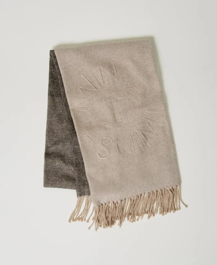 Twinset Scarves Wool Cloth Stole With Fringes Warm Beige 8211 Accessories