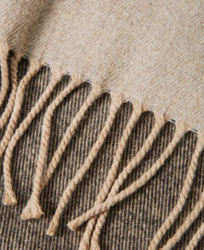 Twinset Scarves Wool Cloth Stole With Fringes Warm Beige 8211 Accessories
