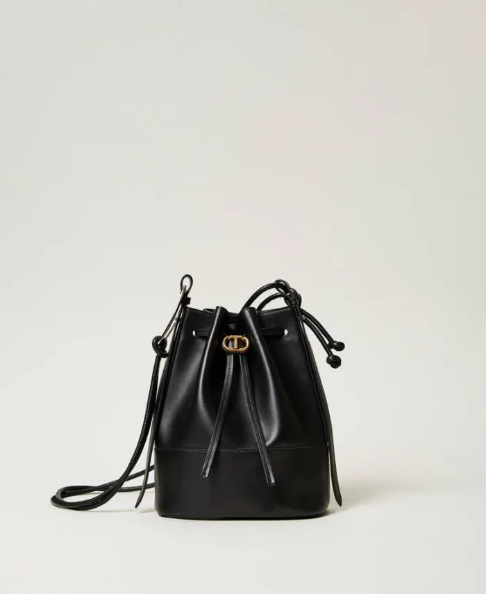 Twinset Shoulder Bags 039Jane039 Leather Bucket Bag Black 8211 Bags