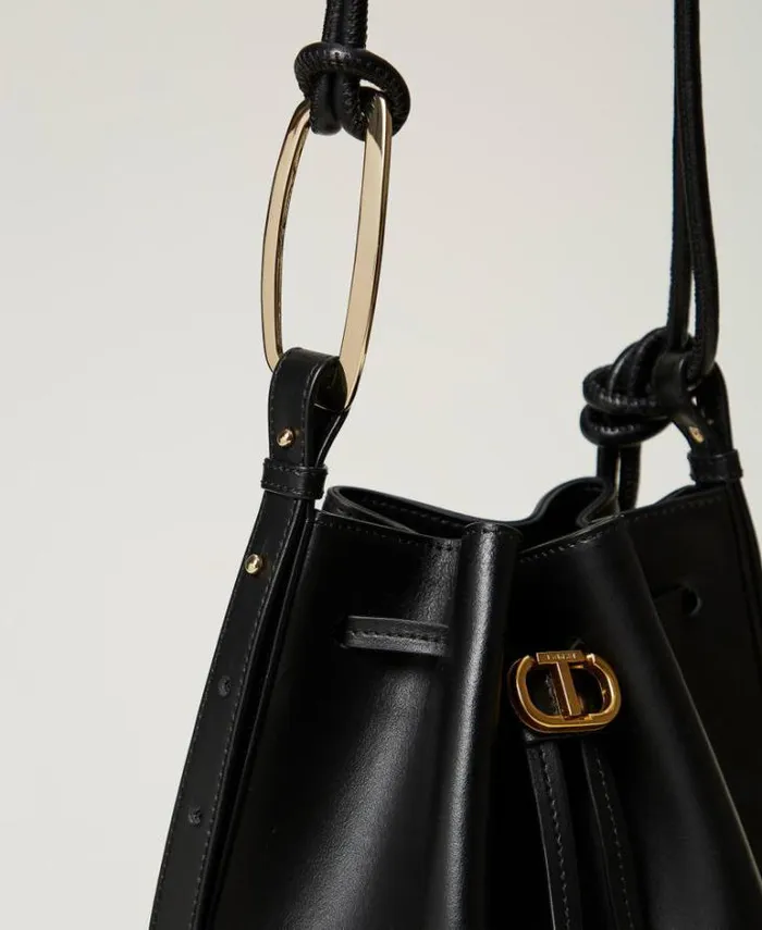 Twinset Shoulder Bags 039Jane039 Leather Bucket Bag Black 8211 Bags