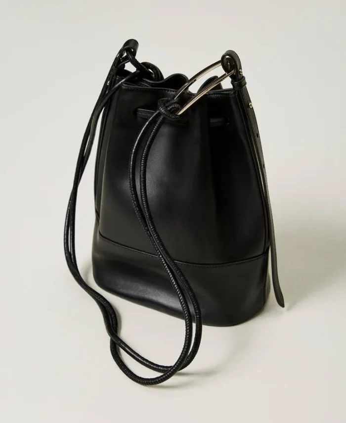Twinset Shoulder Bags 039Jane039 Leather Bucket Bag Black 8211 Bags
