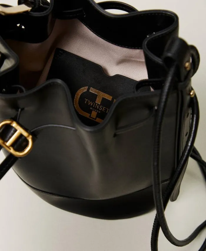 Twinset Shoulder Bags 039Jane039 Leather Bucket Bag Black 8211 Bags
