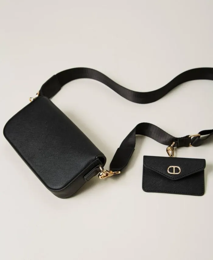 Twinset Shoulder Bags Mini Shoulder Bag With Card Holder Black 8211 Bags