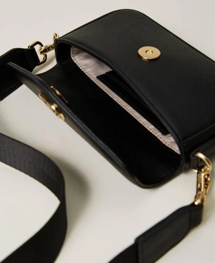 Twinset Shoulder Bags Mini Shoulder Bag With Card Holder Black 8211 Bags