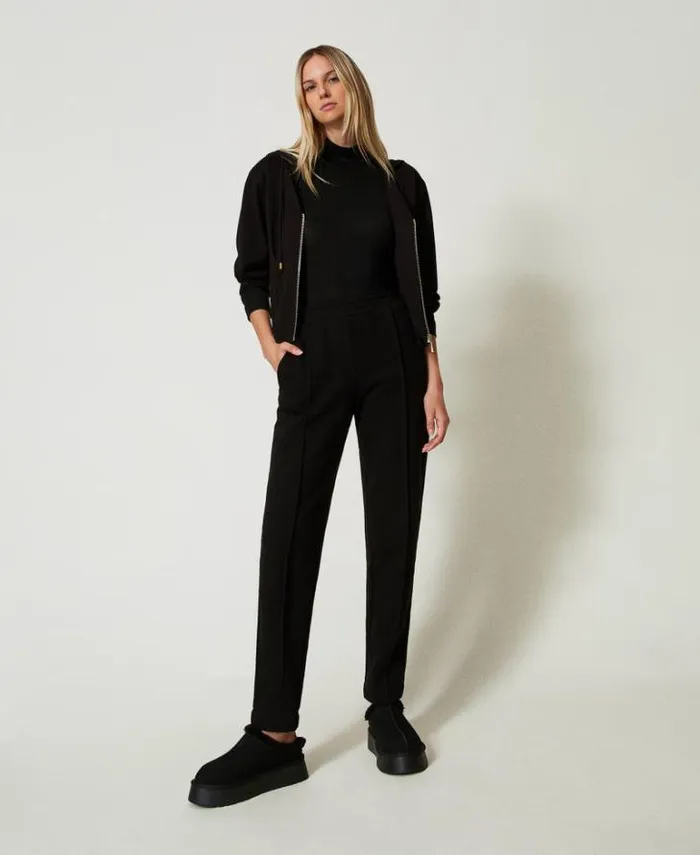 Twinset Straight Leg And Cigarette Trousers Plush Fabric Cigarette Trousers Black 8211 Clothing Twinset Straight Leg And Cigarette Trousers Plush Fabric Cigarette Trousers Black 8211 Clothing