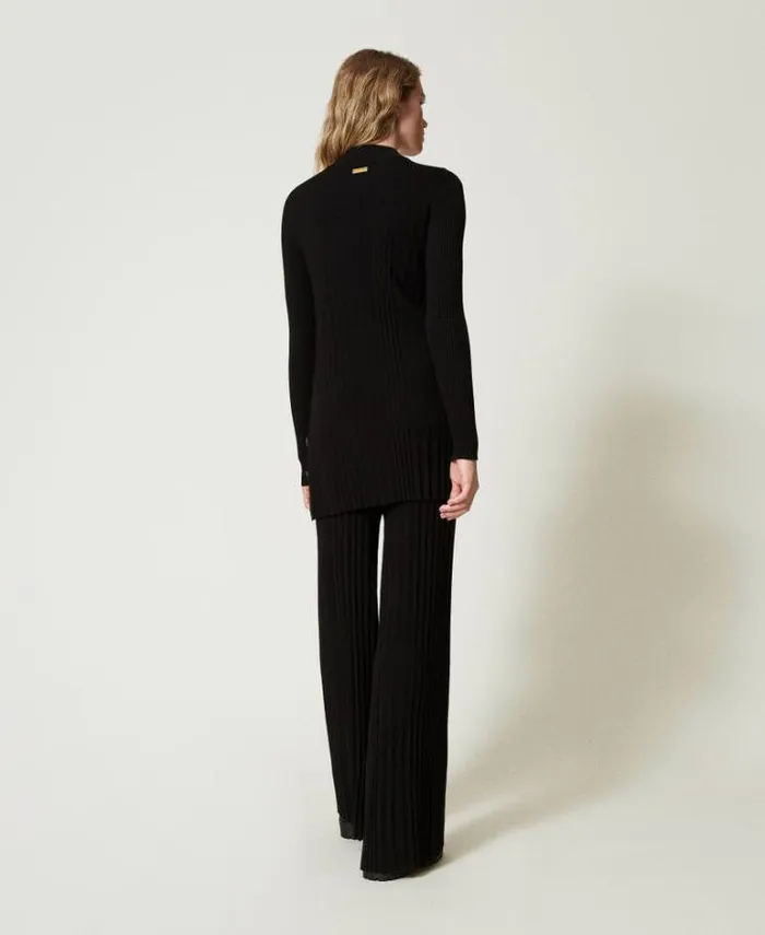 Twinset Suits And Sets Pleated Knit Trousers Black 8211 Clothing