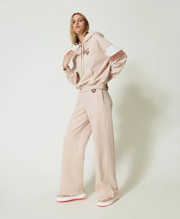 Twinset Sweatshirts Hoodie And Palazzo Trousers Multicolour Caramel Camel Les Beiges Motherofpearl 8211 Clothing