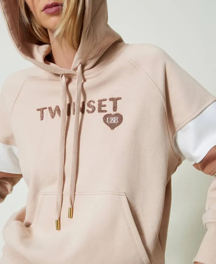 Twinset Sweatshirts Hoodie And Palazzo Trousers Multicolour Caramel Camel Les Beiges Motherofpearl 8211 Clothing