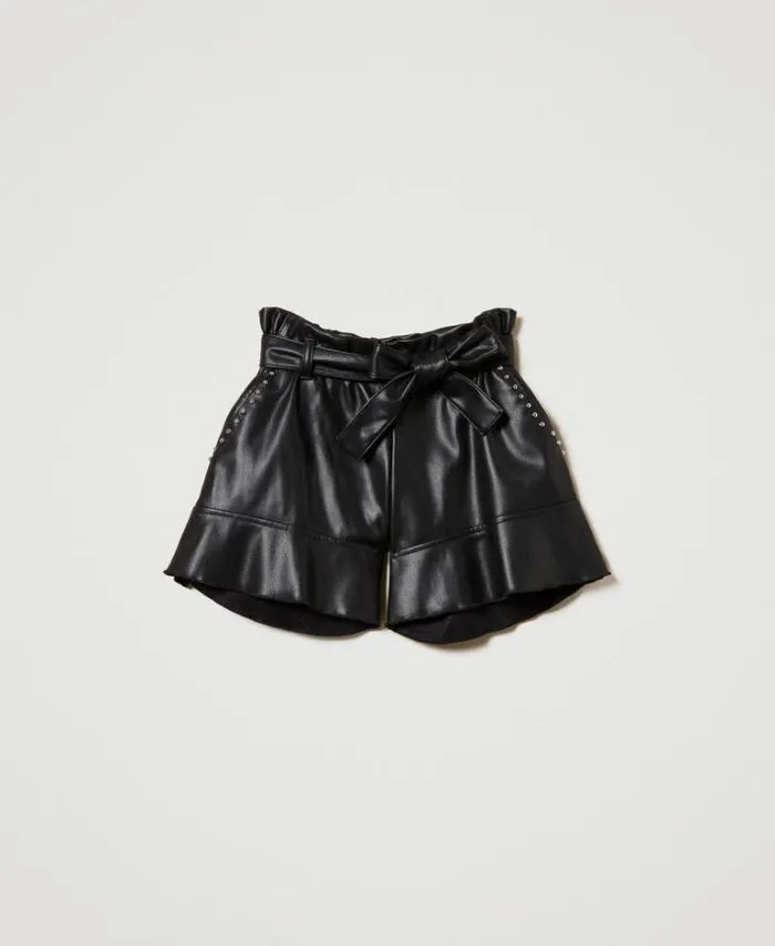 Twinset Trousers And Jeans Flared Shorts With Studs Black 8211 Girl