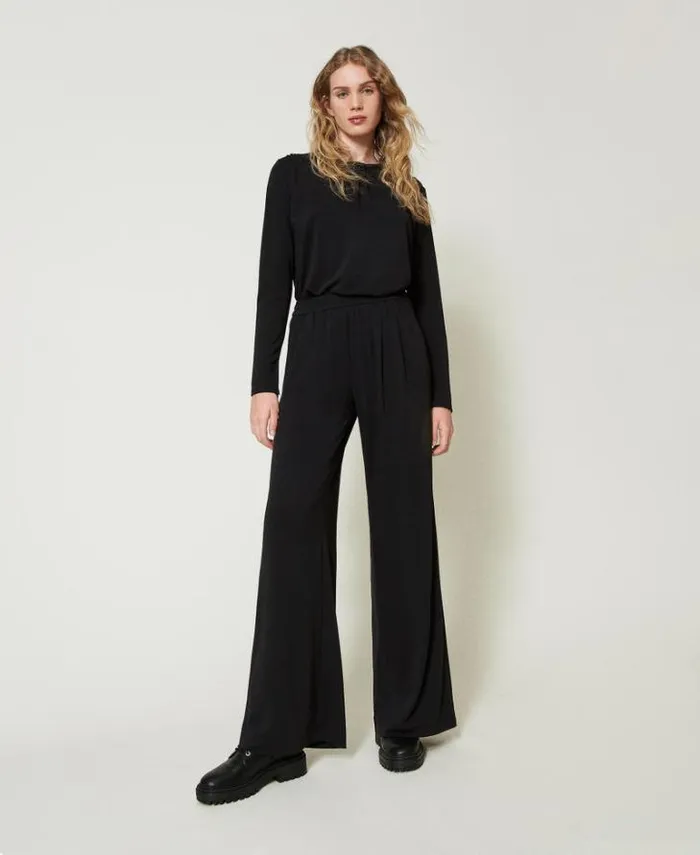 Twinset Wide Leg Trousers And Palazzo Trousers Crpe Jersey Palazzo Trousers Black 8211 Clothing Twinset Wide Leg Trousers And Palazzo Trousers Crpe Jersey Palazzo Trousers Black 8211 Clothing