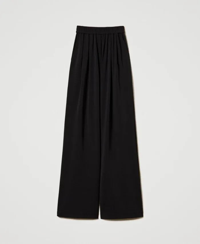 Twinset Wide Leg Trousers And Palazzo Trousers Crpe Jersey Palazzo Trousers Black 8211 Clothing