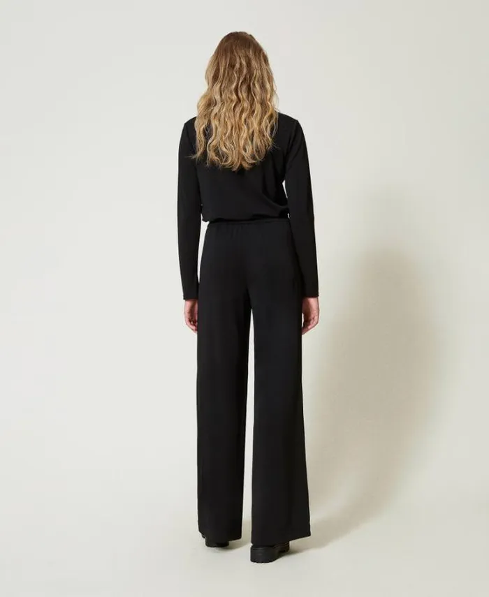 Twinset Wide Leg Trousers And Palazzo Trousers Crpe Jersey Palazzo Trousers Black 8211 Clothing