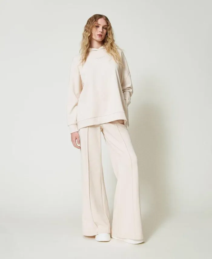 Twinset Wide Leg Trousers And Palazzo Trousers Plush Fabric Palazzo Trousers Old White 8211 Clothing Twinset Wide Leg Trousers And Palazzo Trousers Plush Fabric Palazzo Trousers Old White 8211 Clothing