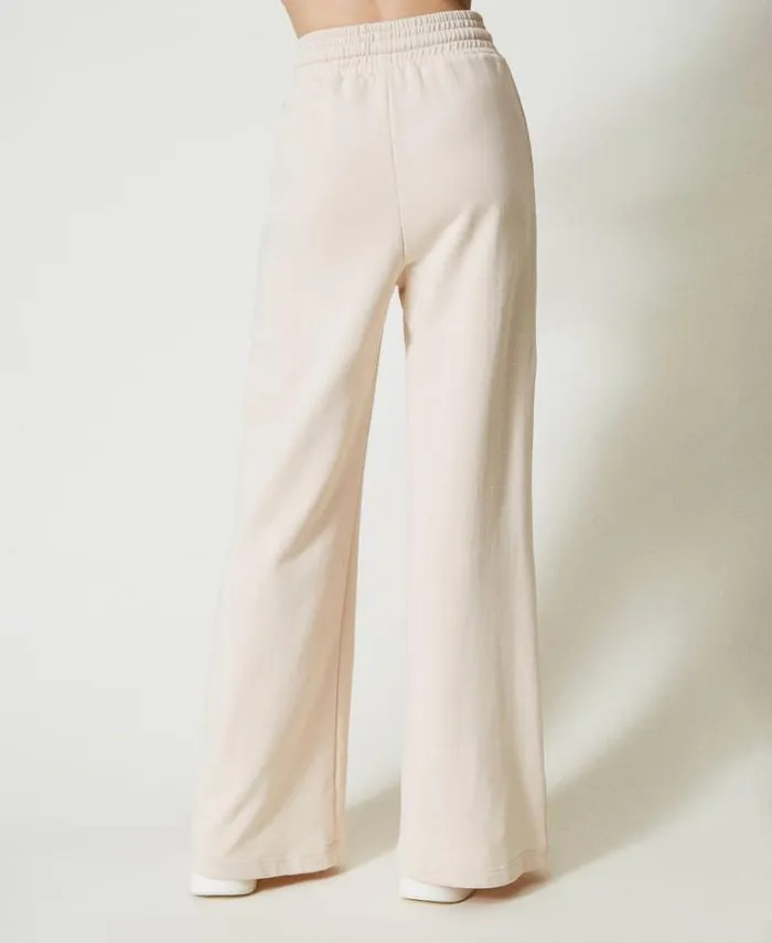 Twinset Wide Leg Trousers And Palazzo Trousers Plush Fabric Palazzo Trousers Old White 8211 Clothing