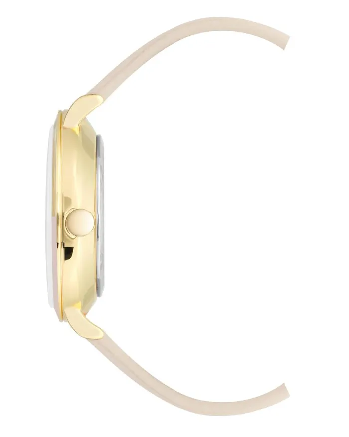 TwoTone Bezel Strap Watch Tan Women Nine West Straps TwoTone Bezel Strap Watch Tan Women Nine West Straps