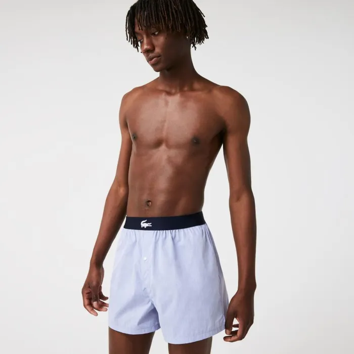 Underwear and Socks Men Lacoste Mens UltraSoft Cotton Boxer 3Pack Navy Blue Blue Vuc