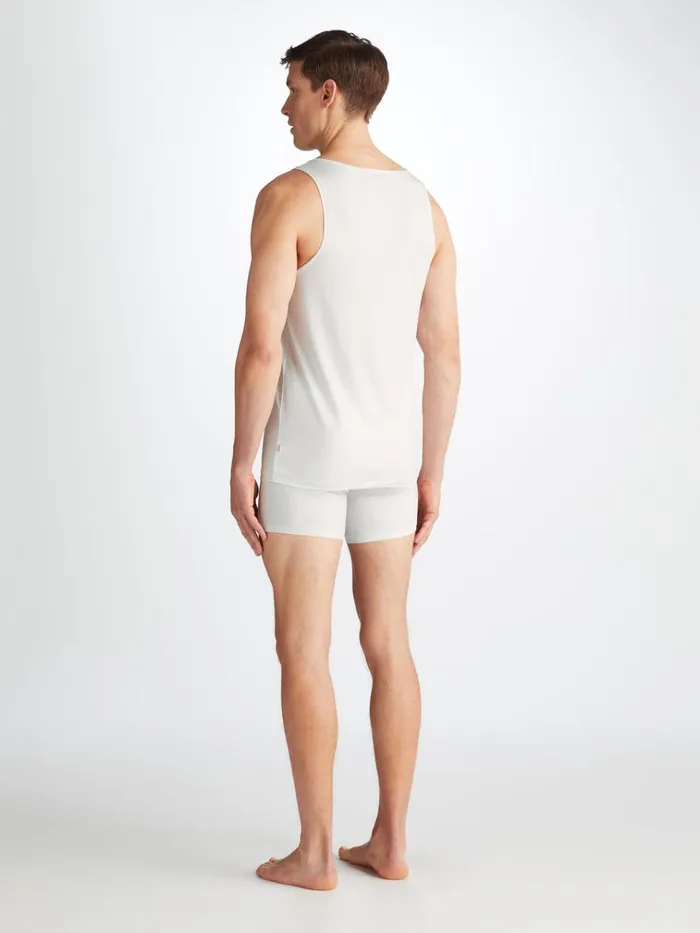 Underwear TShirts Men Derek Rose Underwear Tank Top Jack Pima Cotton Stretch White
