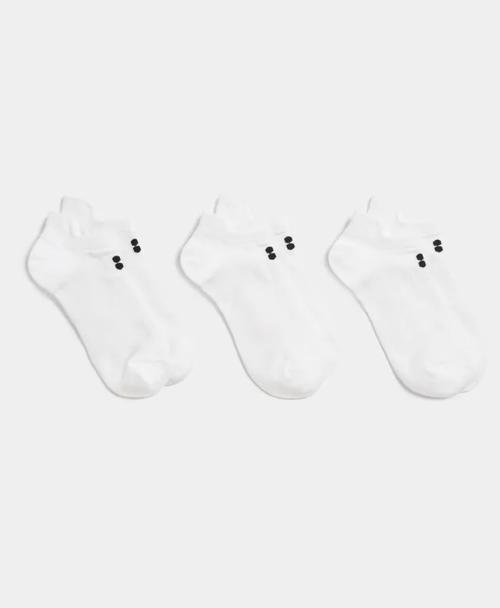 Underwear Women Lightweight Trainer Socks 3 Pack White Sweaty Betty