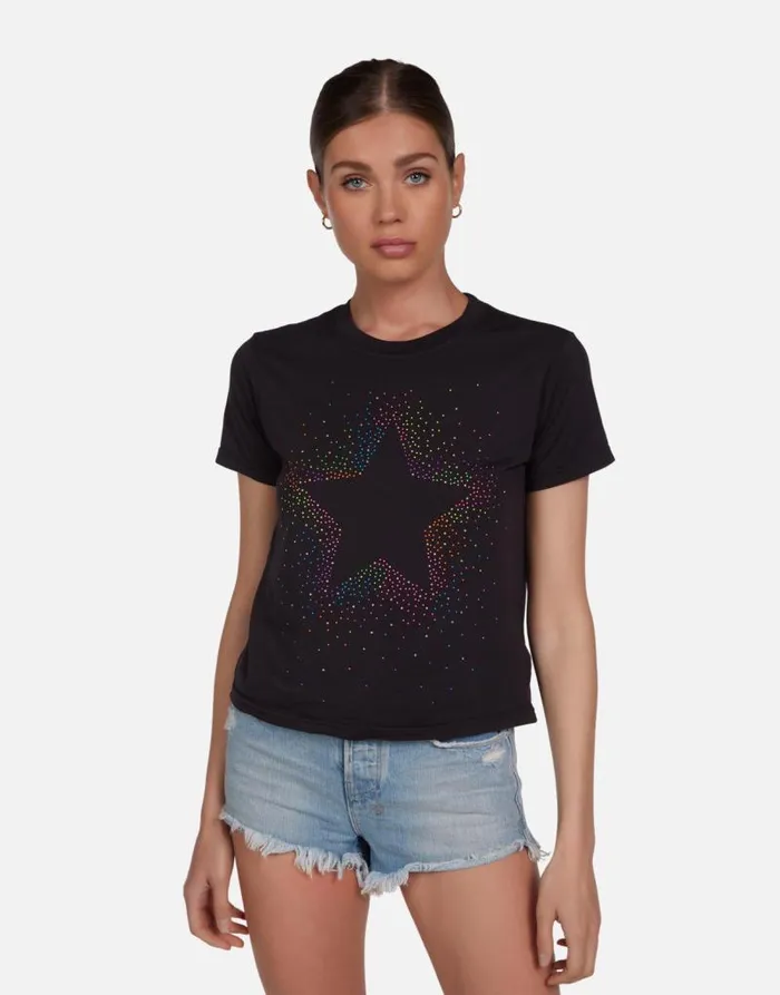 Ursula Neon Stud Starburst Onyx Women Lauren Moshi Short Sleeve