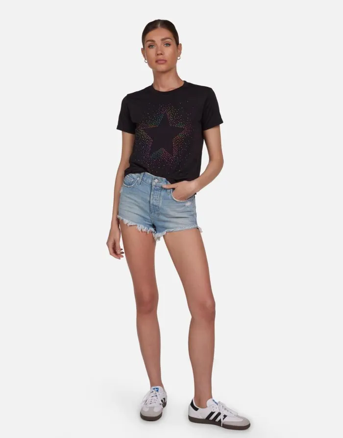 Ursula Neon Stud Starburst Onyx Women Lauren Moshi Short Sleeve