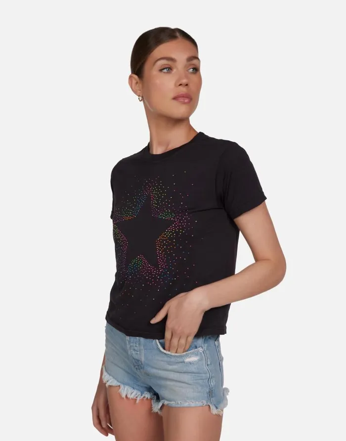 Ursula Neon Stud Starburst Onyx Women Lauren Moshi Short Sleeve