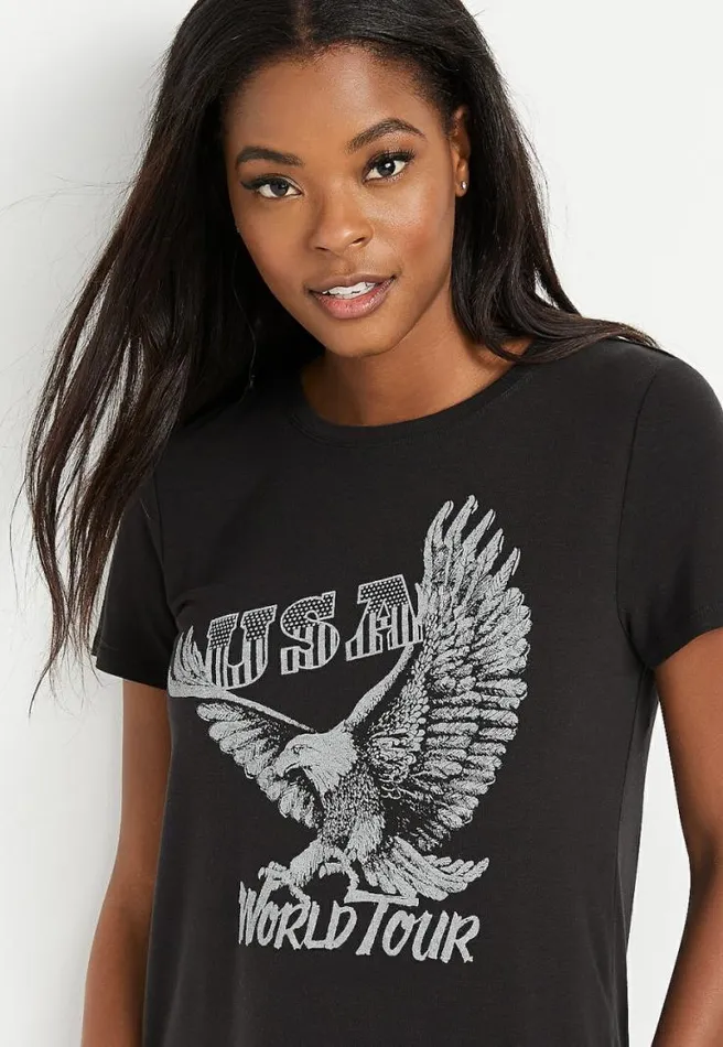 Usa World Tour Graphic Tee Women Maurices Tops