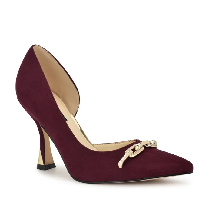 Vampe D039Orsay Chain Pumps Dark Red Women Nine West Heels Vampe D039Orsay Chain Pumps Dark Red Women Nine West Heels