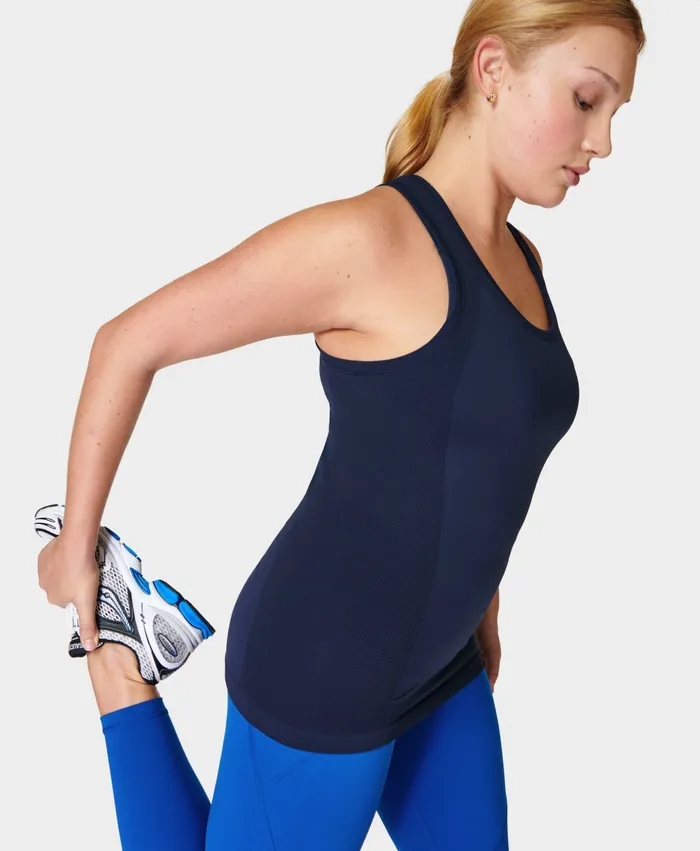 Vest Tops Athlete Seamless Gym Vest Navy Blue Sweaty Betty Women