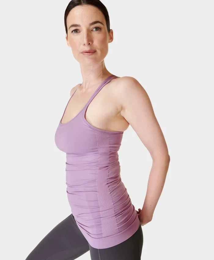 Vest Tops Women Poise Seamless Yoga Vest Lily Purple Sweaty Betty