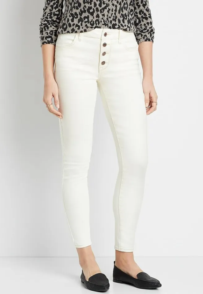 Vintage High Rise Colored Button Fly Jegging Women Maurices Jeans