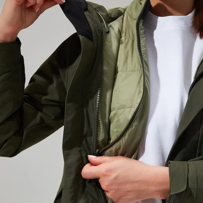 Waterproof Women Berghaus Monic Gemini 3in1 Jacket 8211 Green
