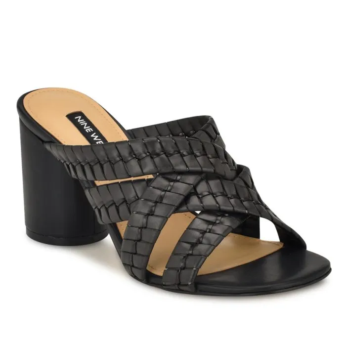 Wenea Strappy Heeled Slide Sandals Black Women Nine West Heels Wenea Strappy Heeled Slide Sandals Black Women Nine West Heels