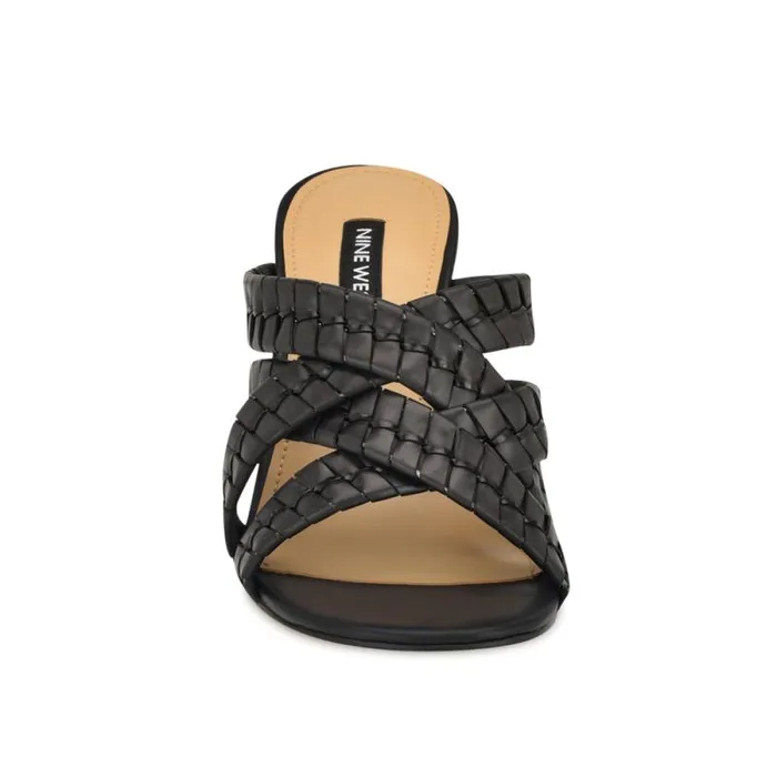 Wenea Strappy Heeled Slide Sandals Black Women Nine West Heels Wenea Strappy Heeled Slide Sandals Black Women Nine West Heels