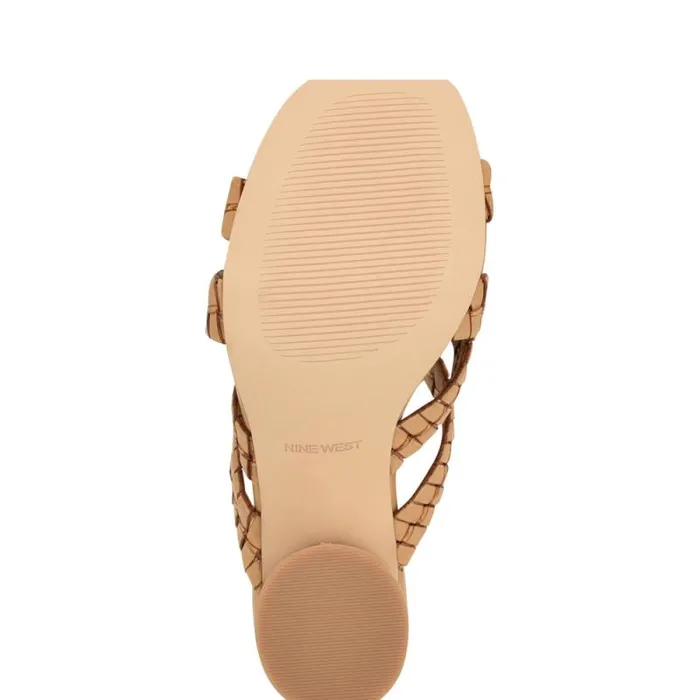 Wenea Strappy Heeled Slide Sandals Natural Women Nine West Heels Wenea Strappy Heeled Slide Sandals Natural Women Nine West Heels
