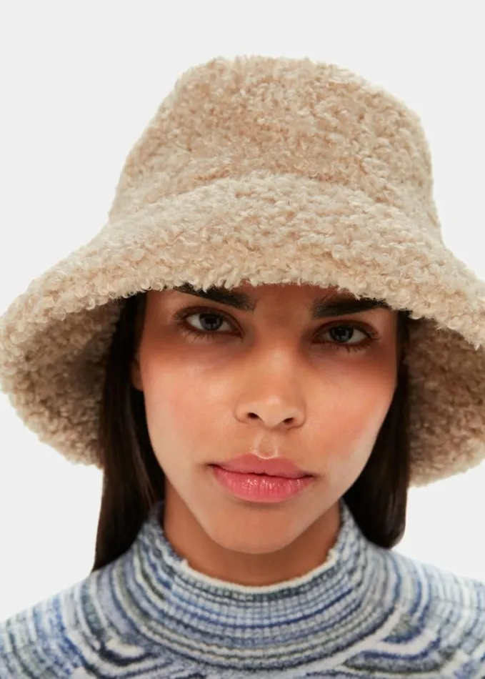 Whistles Borg Bucket Hat Neutral Women Hats Gloves and Scarves