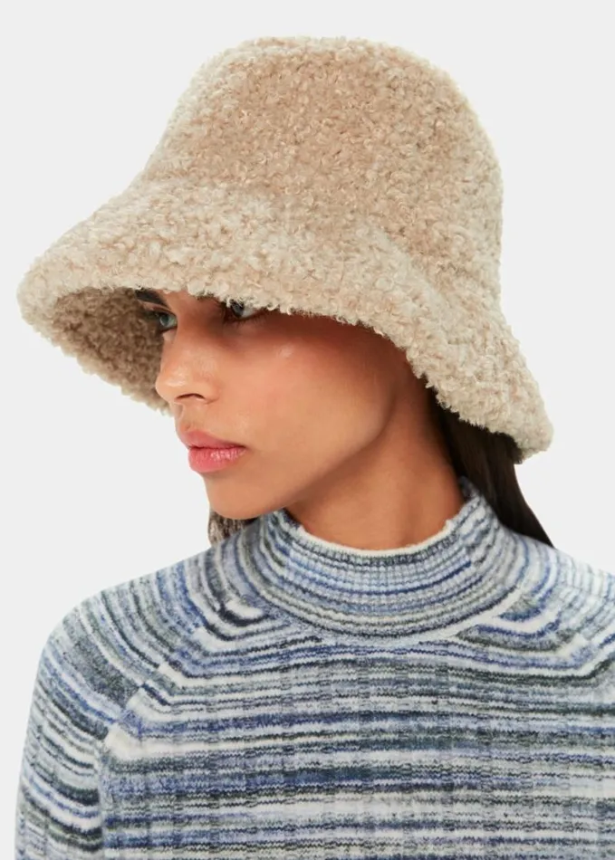 Whistles Borg Bucket Hat Neutral Women Hats Gloves and Scarves