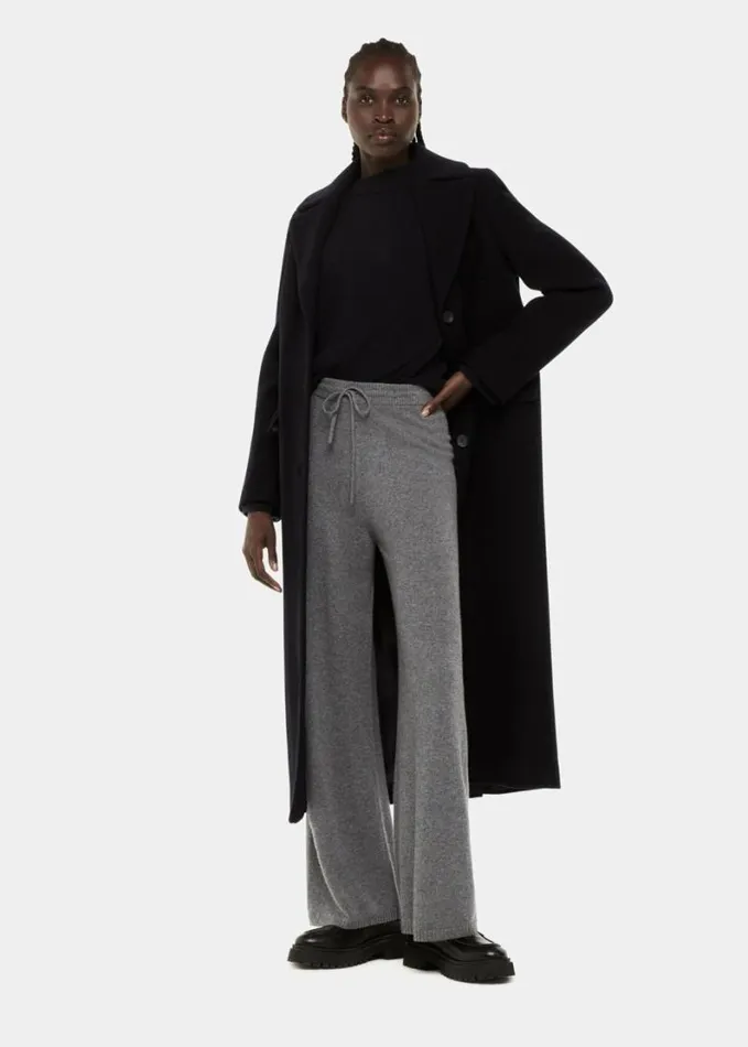 Whistles Cashmere Straight Leg Jogger Grey Women Pants