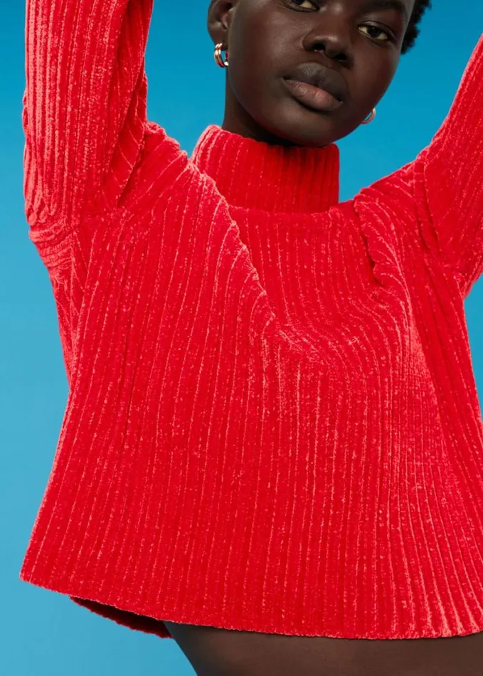 Whistles Chenille Knit Red Women Sweaters and Cashmere