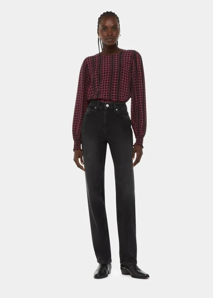 Whistles Circle Link Blouse Blackmulti Women Tops