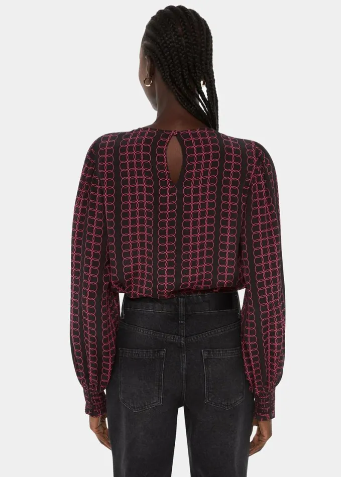 Whistles Circle Link Blouse Blackmulti Women Tops