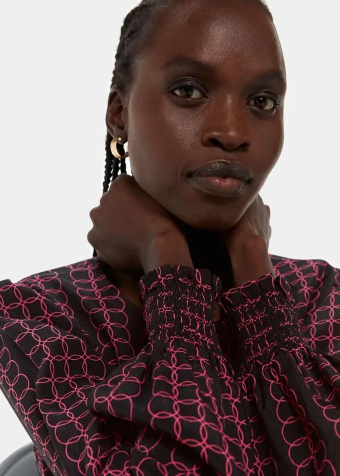 Whistles Circle Link Blouse Blackmulti Women Tops