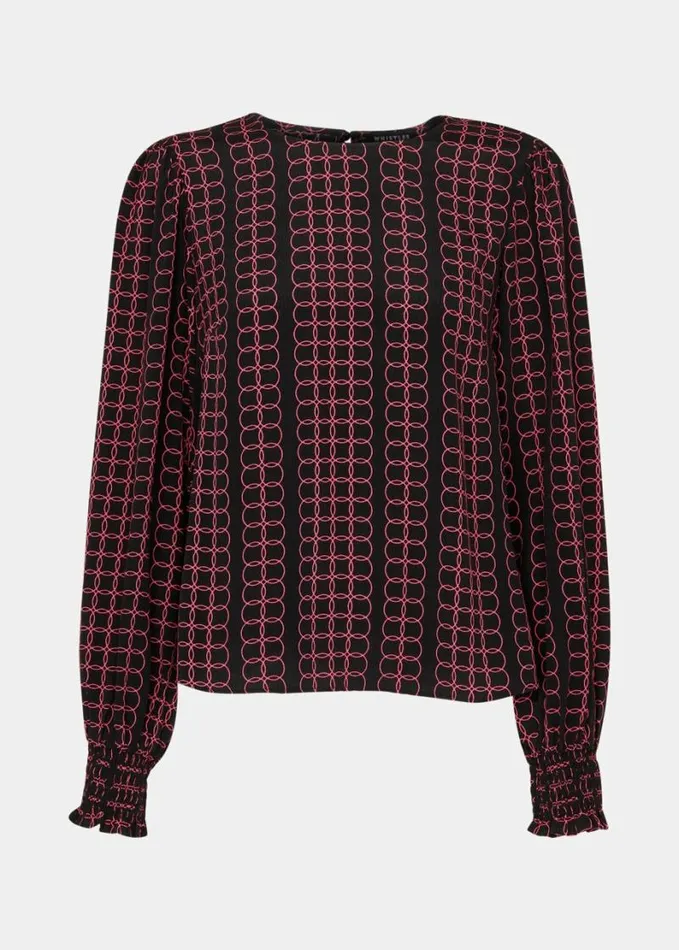 Whistles Circle Link Blouse Blackmulti Women Tops