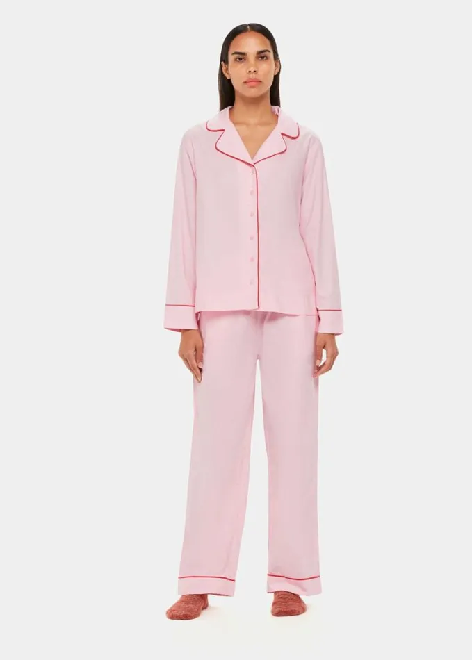 Whistles Contrast Piping Pyjamas Pinkmulti Women Pajamas