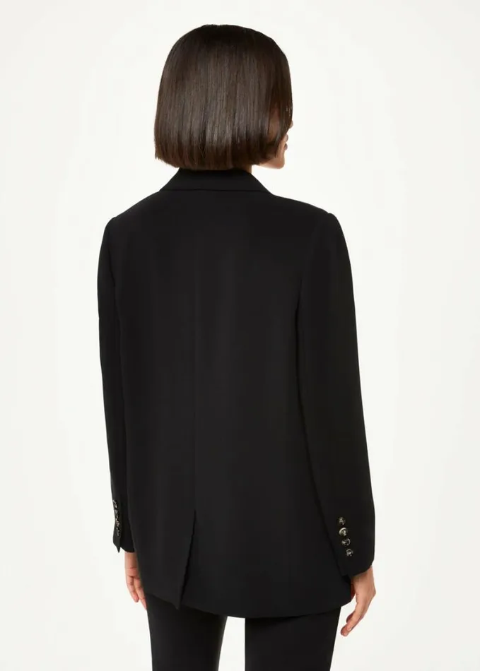 Whistles Crepe Boyfriend Blazer Black Women Coats and Jackets